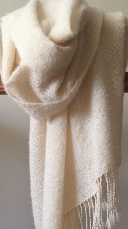Pima Cotton with Baby Alpaca and Silk Handwoven Shawl